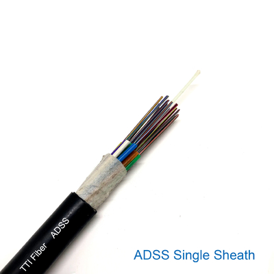 Núcleo 6/12/48/96/144 ótico aéreo do cabo da fibra do único modo de Adss G652d