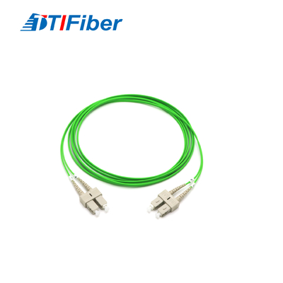 Patchcord ótico da fibra de SC-SC/cabo de remendo multimodo duplex 2,0 da trança OM5 50/125um com materiais de PVC/LSZH