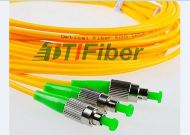 Revestimento amarelo do PVC da palavra simples 3.0mm do cabo de remendo da fibra ótica de FC/APC-FC/APC