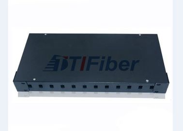 1U painel de remendo da montagem em rack do porto da fibra ótica 12 para o adaptador da palavra simples do SC
