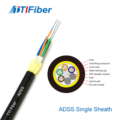 ADSS 6 12 24 ODM exteriores do OEM do cabo de fibra ótica de 48 núcleos disponíveis
