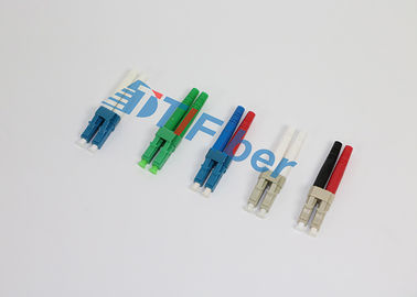 Conectores de cabo óticos da fibra do LC do duplex multimodo do verde azul para a rede de FTTX