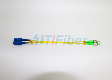 Cabo de remendo da fibra ótica do duplex do único modo com conectores FC/PC ao SC/PC