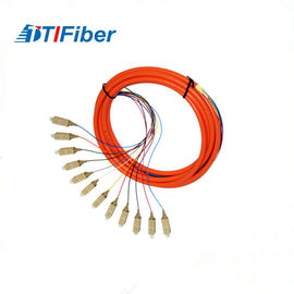 O duplex simples 12 retira o núcleo da trança ótica OM2 50um da fibra para a rede de FTTH