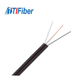 Modo do cabo da rede da fibra ótica da gota de Ftth único com membro de força do fio de aço/FRP
