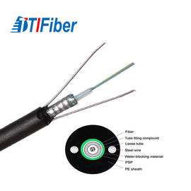 4 8 12 24 do preto Singlemode do cabo de fio da fibra ótica da contagem da fibra antenas exteriores GYXTW