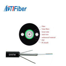 4 8 12 24 do preto Singlemode do cabo de fio da fibra ótica da contagem da fibra antenas exteriores GYXTW