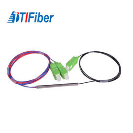Tipo de aço divisor 1/8 do tubo da fibra ótica 1/4 de 1/2 0.9mm com o conector de SC/UPC APC