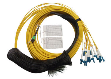 O remendo fibra óptica lisa/redonda de MPO/MTP cabografa para o cabo da fibra da fita 12core