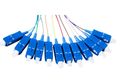 trança simples com conectores do SC, cabo da fibra óptica do SC de 12 cores da fibra de 1.5M