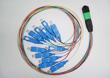 fibra óptica redonda lisa simples da telecomunicação de 12 núcleos, MPO - ligação em ponte da fibra óptica do SC