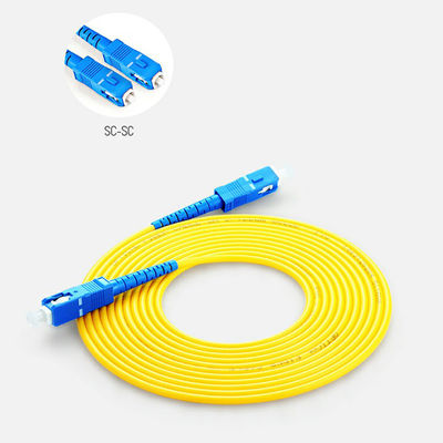 Manutenção programada amarela 1m 5m 10m do Sc Lc UPC APC do cabo de remendo da fibra ótica de LSZH 15m
