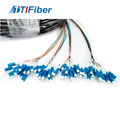 Cabo de remendo impermeável da trança da fibra ótica do núcleo da manutenção programada 48 do LC para FTTH FTTX
