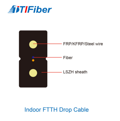 1 / 2/4 da fibra ótica exterior interna da manutenção programada do núcleo cabo pendente GJYXCH para FTTH
