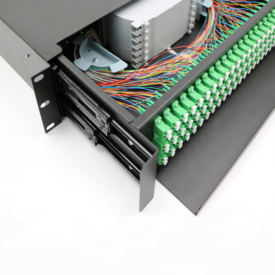 Núcleos do painel de remendo 12-24 da fibra ótica da caixa da terminação da montagem em rack de Sc/Fc/St/Lc