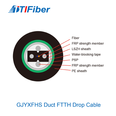 Tipo exterior da curva de Dute do único modo do cabo de fibra ótica de GJYXFHA GJYXFHS G652D