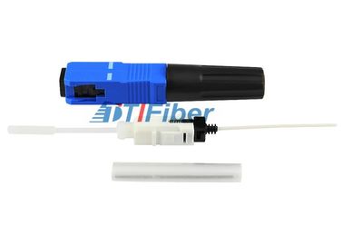 Conectores rápidos azuis da fibra ótica da tala de FTTH SC/UPC/conectores de fibra ótica