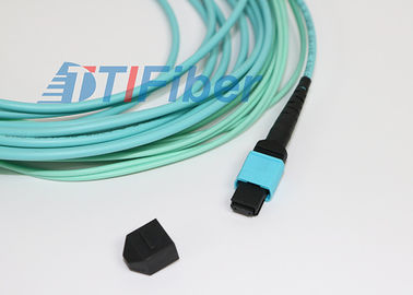 12 cabo do remendo da fibra multimodo do núcleo OM3 OM4 MPO para a rede das telecomunicações