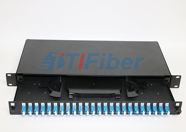 caixa de junção da fibra ótica do duplex do LC do porto 1U 24 para a rede ótica, tamanho padrão
