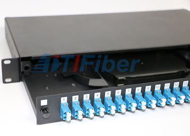 caixa de junção da fibra ótica do duplex do LC do porto 1U 24 para a rede ótica, tamanho padrão