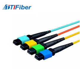 Da manutenção programada do Aqua do amarelo MPO da fibra ótica milímetro de cabo de remendo, ligação em ponte azul verde da fibra da manutenção programada do milímetro