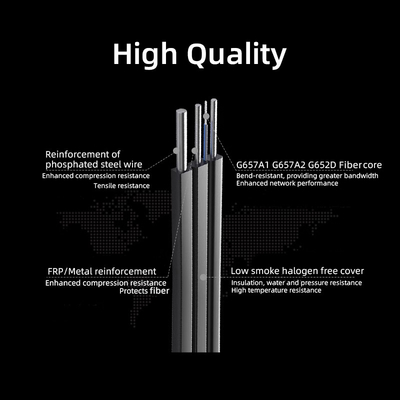 Cable de queda de núcleo 1 2 4 Gjyxch Ftth Fibra Óptica