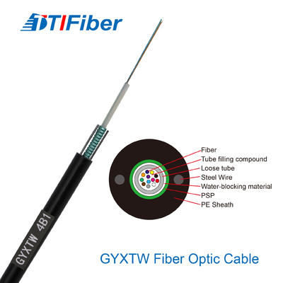 Cabo de fibra óptica 12 núcleo 24 núcleo 48 núcleo SM G652D Diâmetro externo 7,0 mm fio de aço PE cabo de fibra de revestimento preto