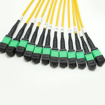 Cabos MPO Fanout de baixa perda Núcleo de grande quantidade 1M 144F SMG657A1 MPO APC para MPO APC Breakout Fiber Optic Patch Cord