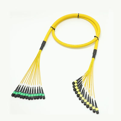 Cabos MPO Fanout de baixa perda Núcleo de grande quantidade 1M 144F SMG657A1 MPO APC para MPO APC Breakout Fiber Optic Patch Cord