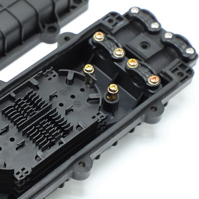 Fechamento da junção de fibras ópticas em linha