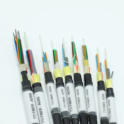 Cabos de fibra óptica externos aéreos ADSS G652D G657A1 G657A2 monomodo 1 12 24 48 96 144 núcleos