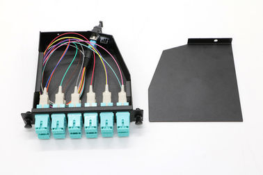 Painel de remendo frente e verso personalizado MPO da fibra ótica MPO ao porto dos conectores 12 do LC