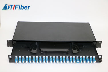 Caixa terminal carregada da fibra ótica do porto LC48 com o painel de remendo da fibra ótica
