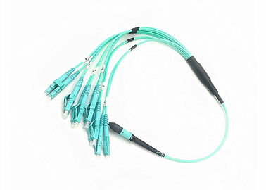 12 cabos do remendo da fibra ótica dos núcleos, cabo multimodo do remendo de MPO com conector do LC
