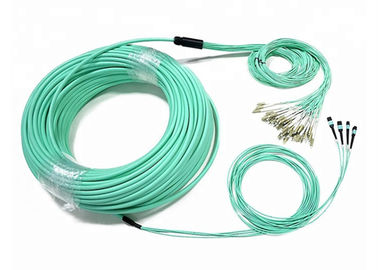 Cabo de remendo personalizado OM4 da fibra ótica 48-96 MTP/MPO 3 medidores com conector do LC