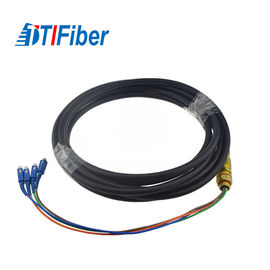 4-24 trança do único modo dos núcleos, cabo de fibra ótica personalizado do preto da trança