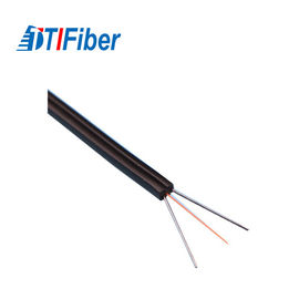 Modo do cabo da rede da fibra ótica da gota de Ftth único com membro de força do fio de aço/FRP