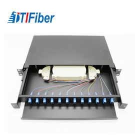 Tipo Slidable adaptador da caixa da terminação do painel de remendo da fibra ótica do SC do núcleo de FTTH 12