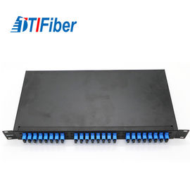 Armário da terminação de uma fibra ótica de 19 polegadas, adaptadores do ST LC do SC da fibra ótica FC da caixa terminal