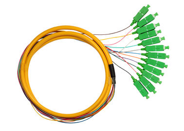 Trança amarela/alaranjada da trança de fibra óptica do pacote do SC UPC APC, do único modo