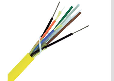 da fibra interna da distribuição do revestimento amarelo 12core cabo óptico com cabo de 0.9mm