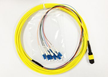 Cabo de remendo da fibra óptica de MPO LC horizontalmente circularmente com cabo de fita 12core