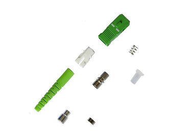 Azul/verde que abriga o conector óptico do sc de 3.0mm para uma comunicação de fibra óptica