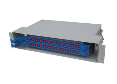 caixa de distribuição da fibra óptica de 24port 2U ODF com a bandeja do módulo da soldadura