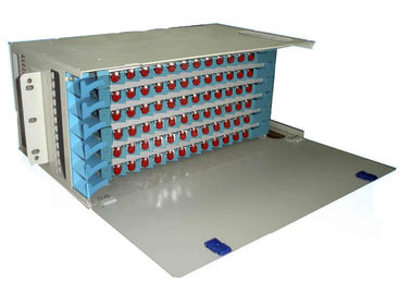 caixa de distribuição da fibra óptica de 72core 4U ODF com tranças e adaptadores da fibra de FC/UPC