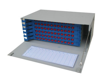 caixa de distribuição da fibra óptica de 72core 4U ODF com tranças e adaptadores da fibra de FC/UPC