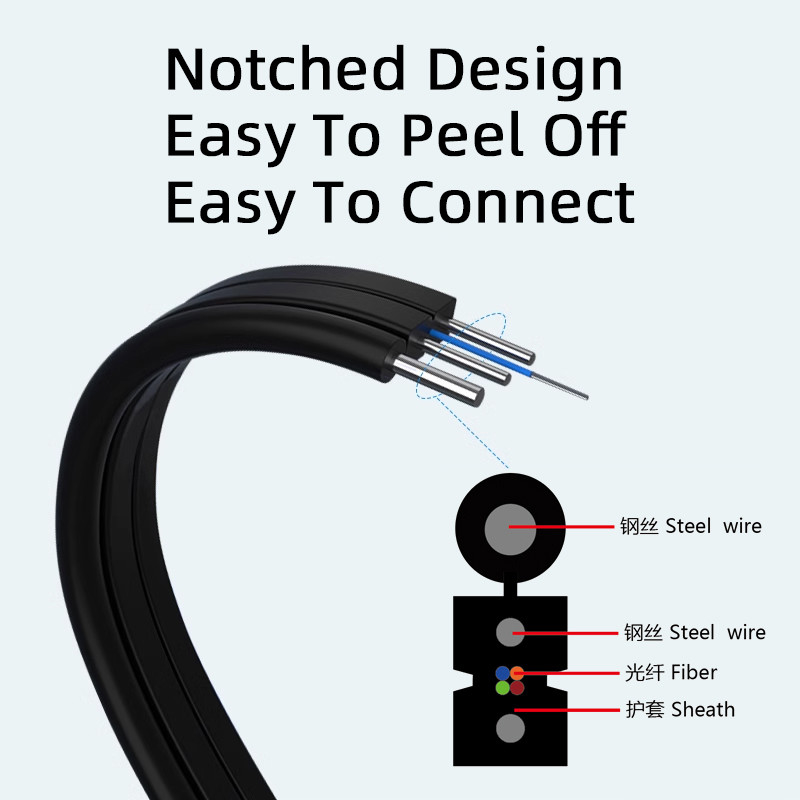 Cable de queda de núcleo 1 2 4 Gjyxch Ftth Fibra Óptica