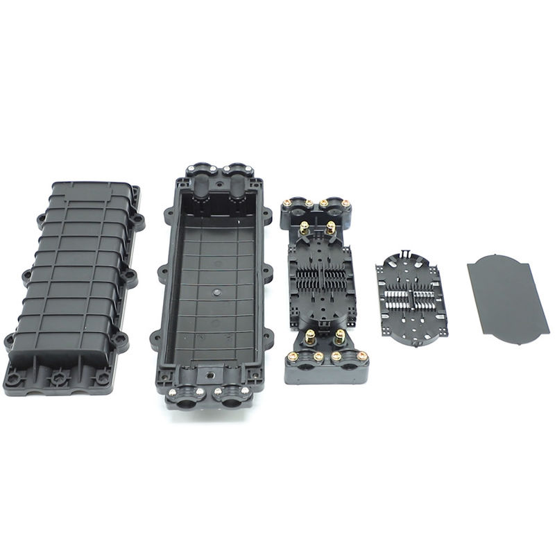 Fechamento da junção de fibras ópticas em linha